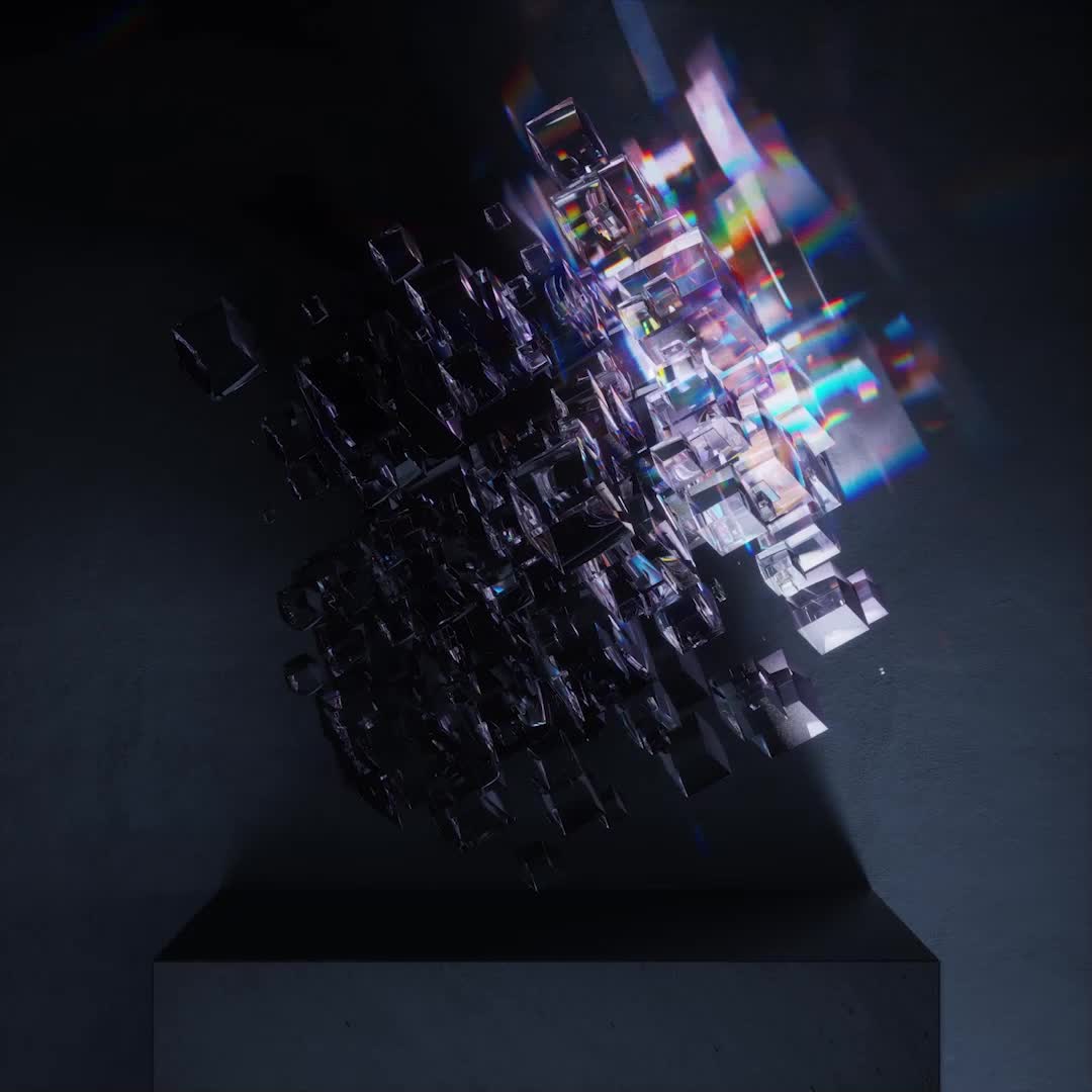 CryptoCube Data Sculpture #82 by Refik Anadol - CryptoCube#82