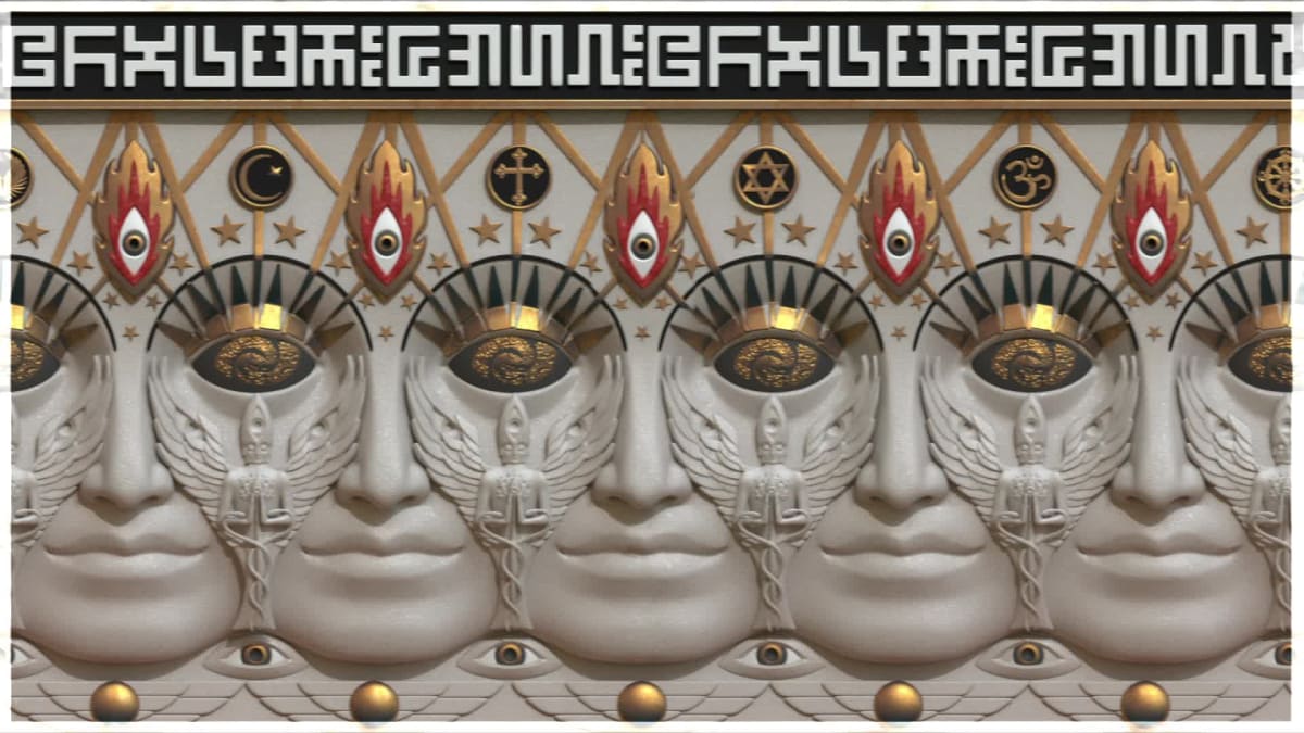 Entheon Faces - Silver (Alex Grey)