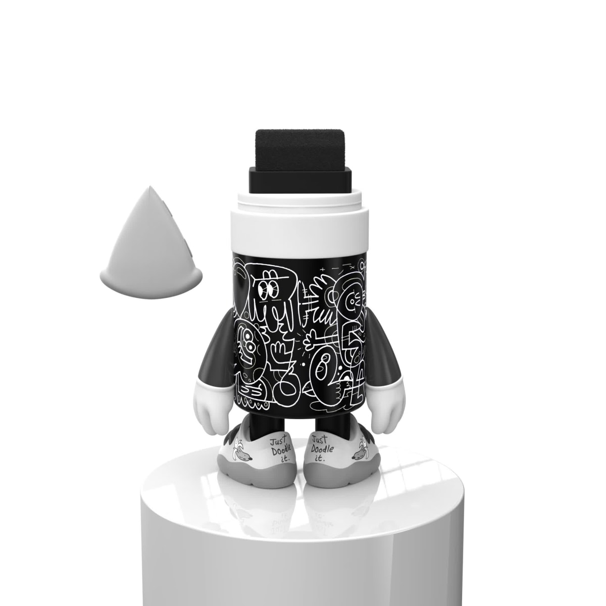 Jon Burgerman Marker Mascot (B&W)