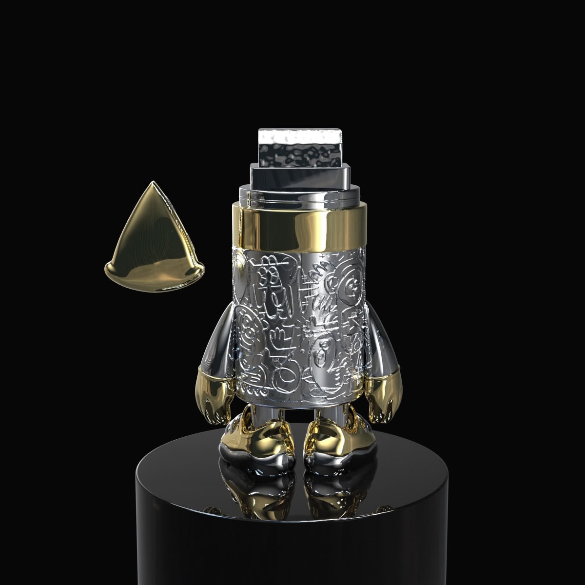 Jon Burgerman Marker Mascot (Metal)