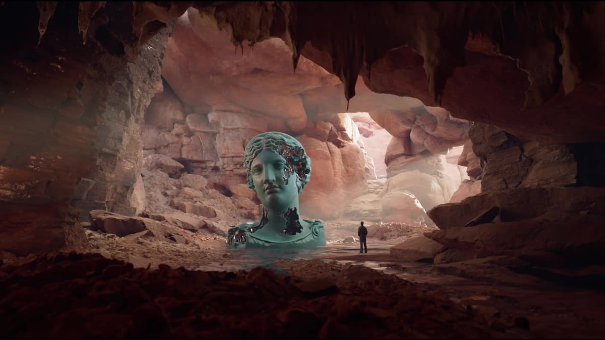 Eroding and Reforming Bust of Melpomene (Martian Day)