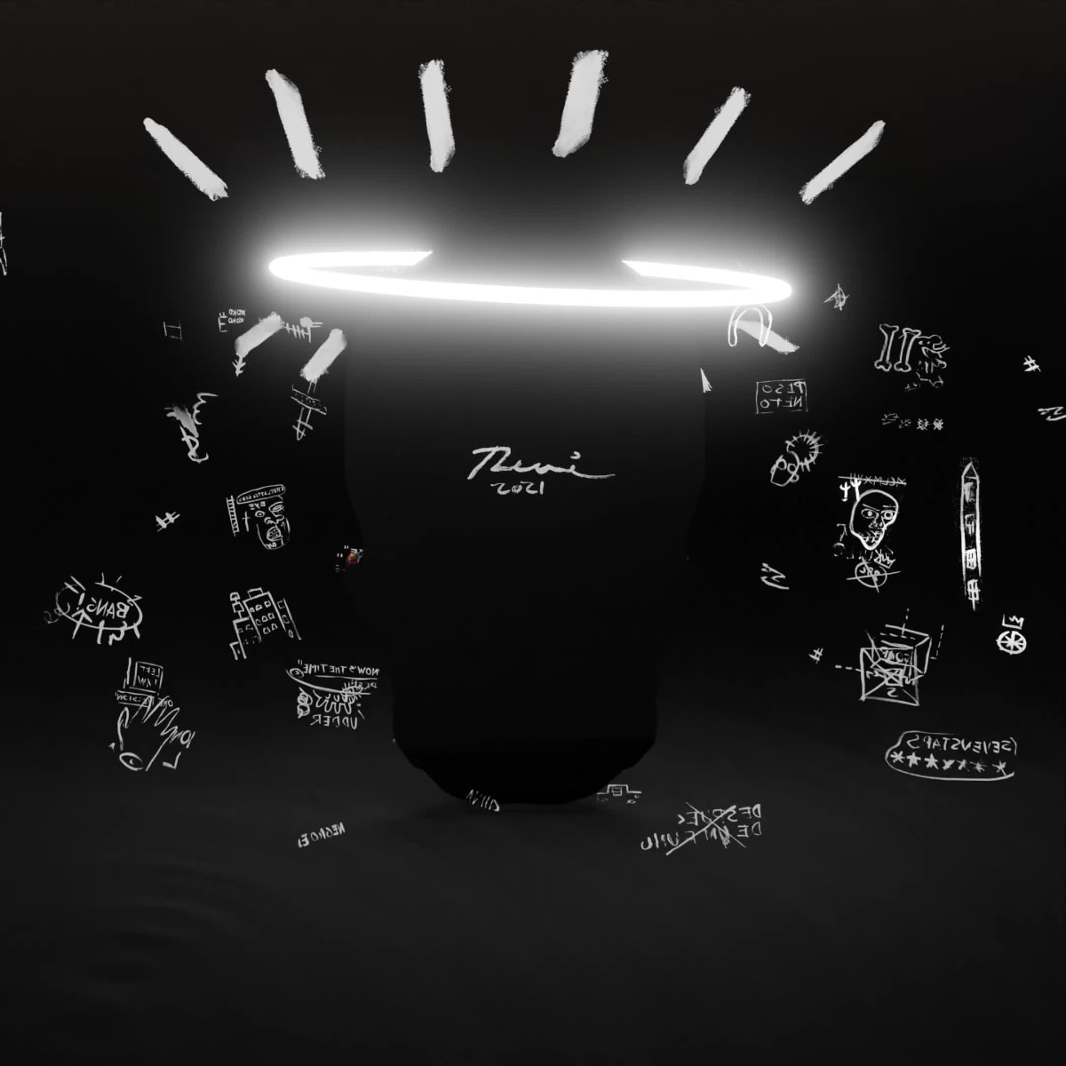 WHITE SKULL BASQUIAT TRIBUTE