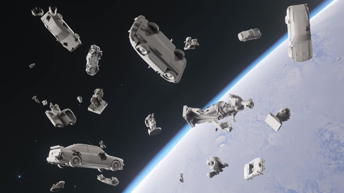 Eroding and Reforming Floating Sculptures