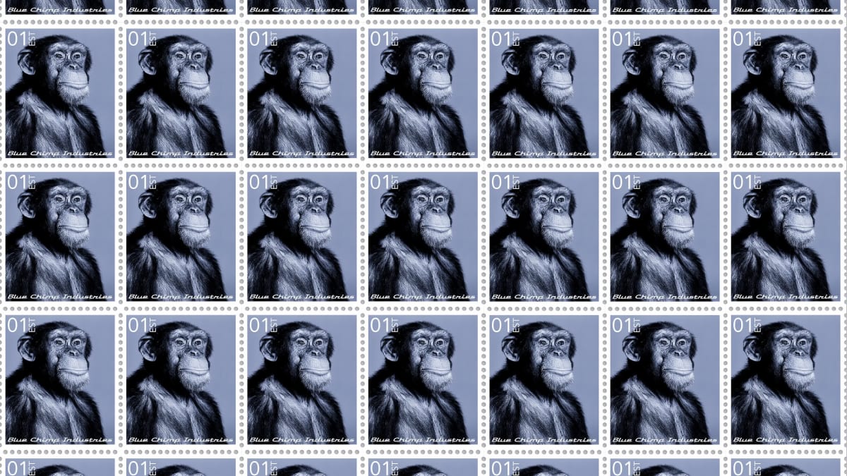 Page of Blue Chimp® Stamps
