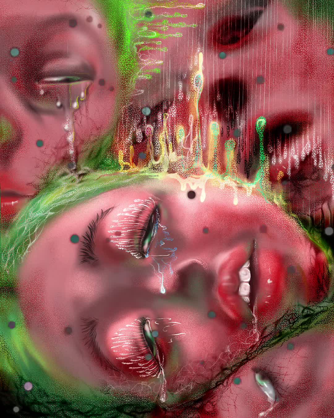 I become drops of water and float