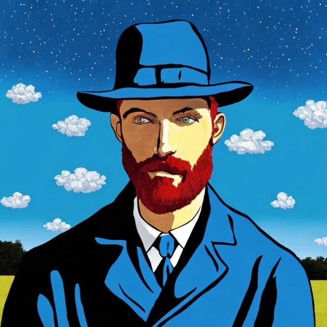 Magritte Art Through Eyes Of Van Gogh