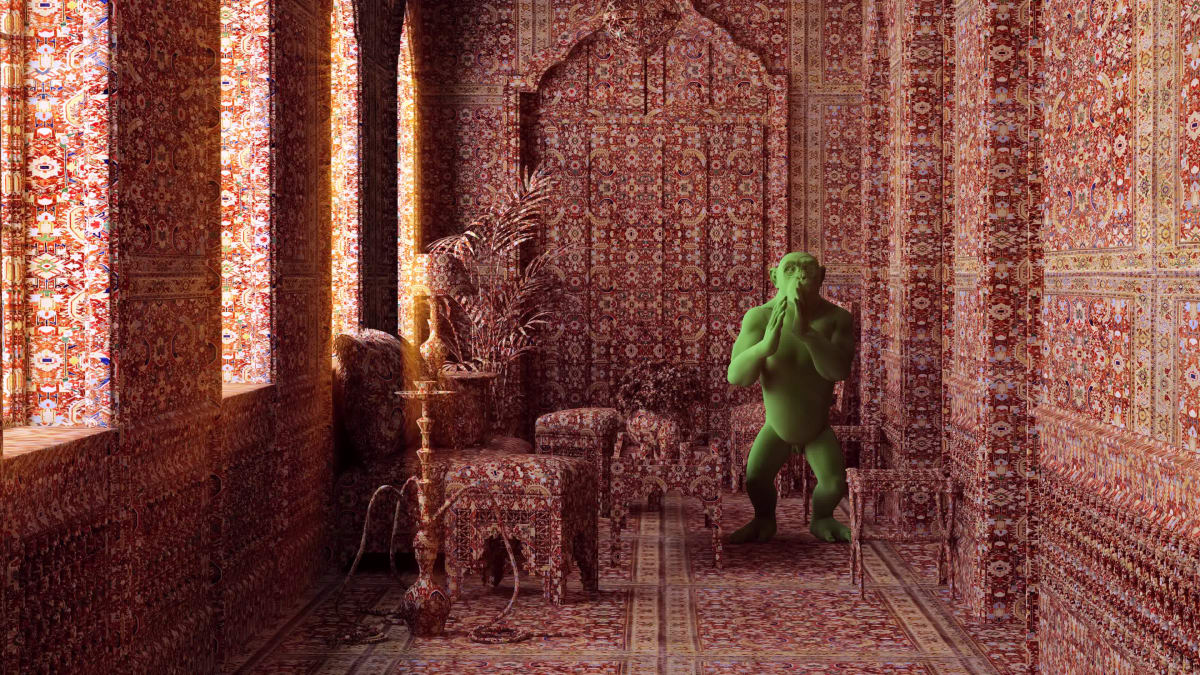 CHIMPANZEE IN THE CARPET ROOM - Farid Rasulov