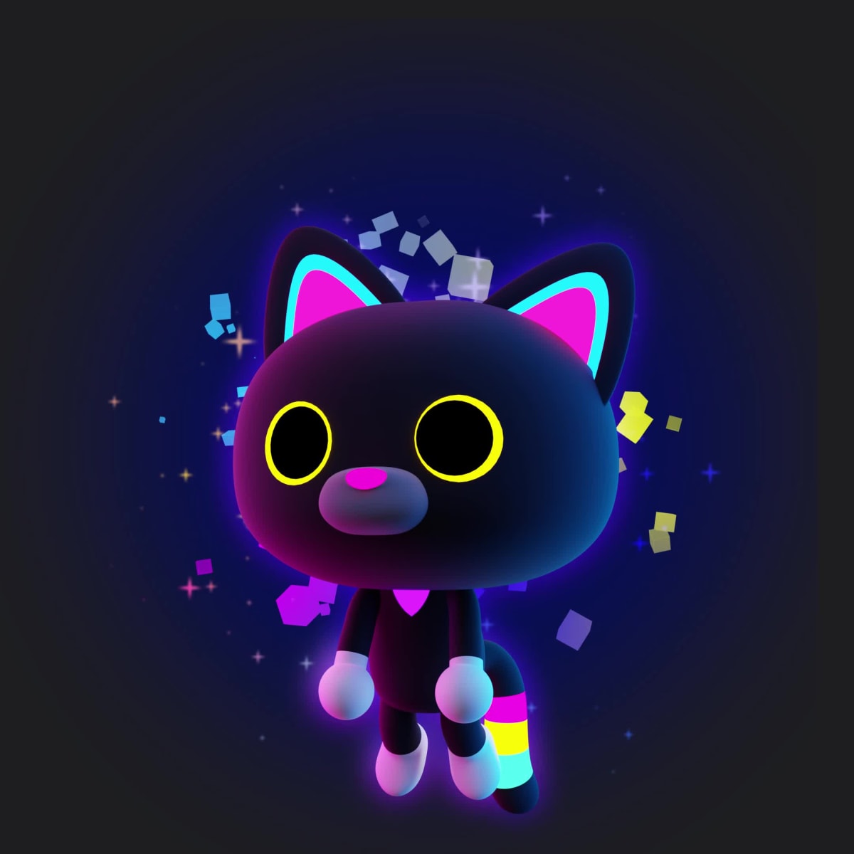 Flying Black Cat!