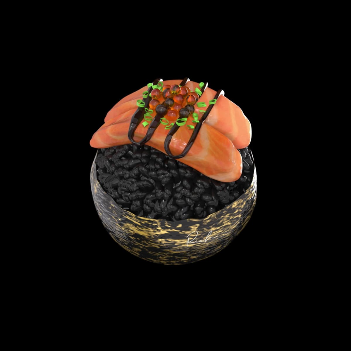 Temari Black Salmon #58