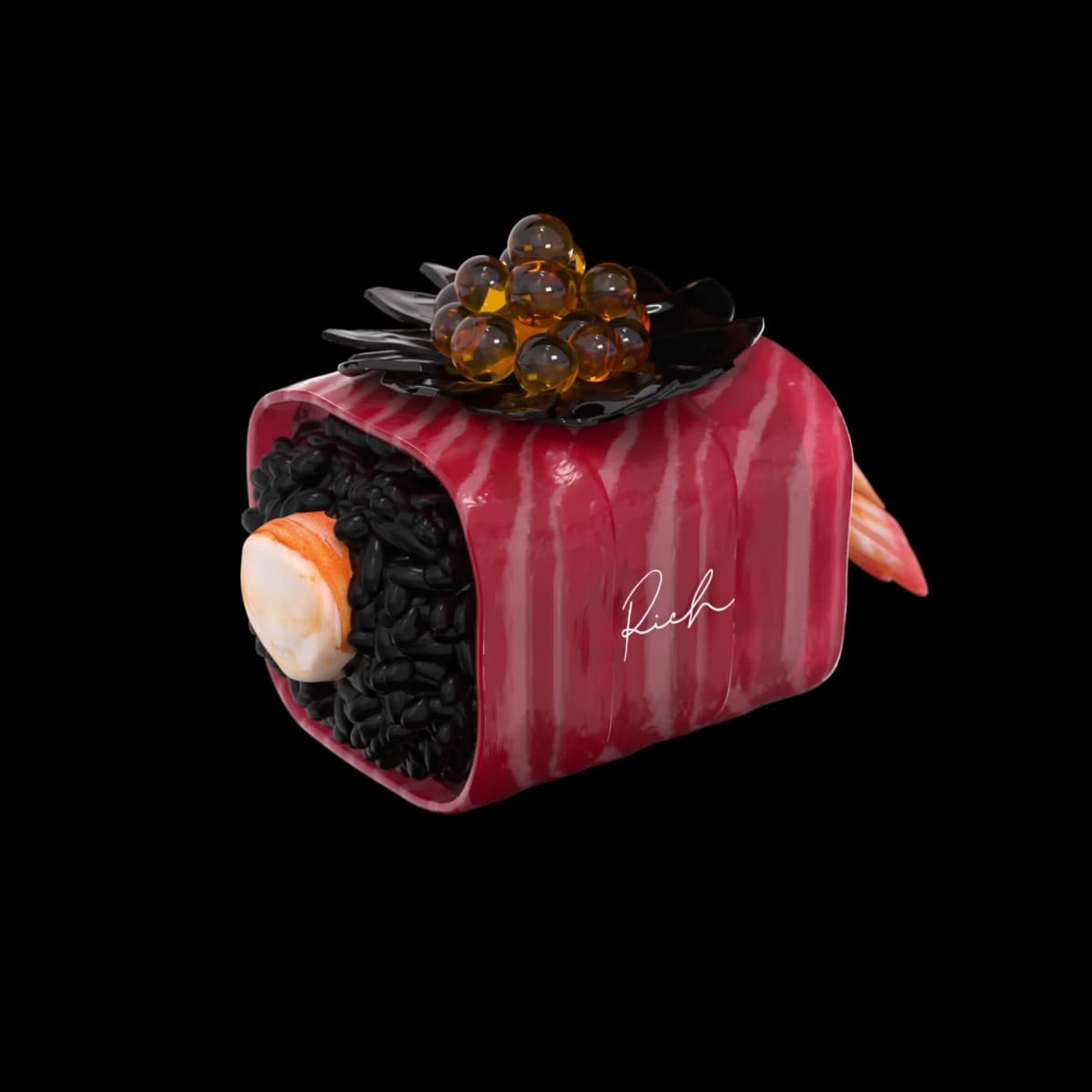 Oshizushi Black Flower #64