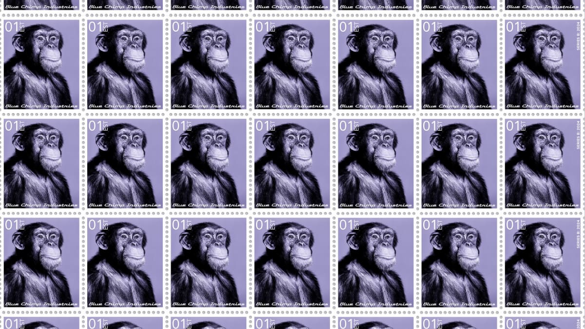 Page of Blue Chimp® Stamps (series B)