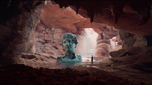 Eroding and Reforming Bust of Melpomene (Martian Day)