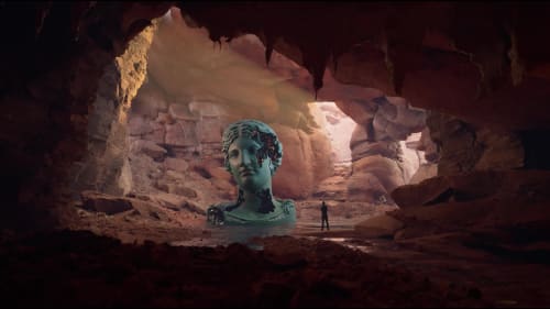 Eroding and Reforming Bust of Melpomene (Martian Day)