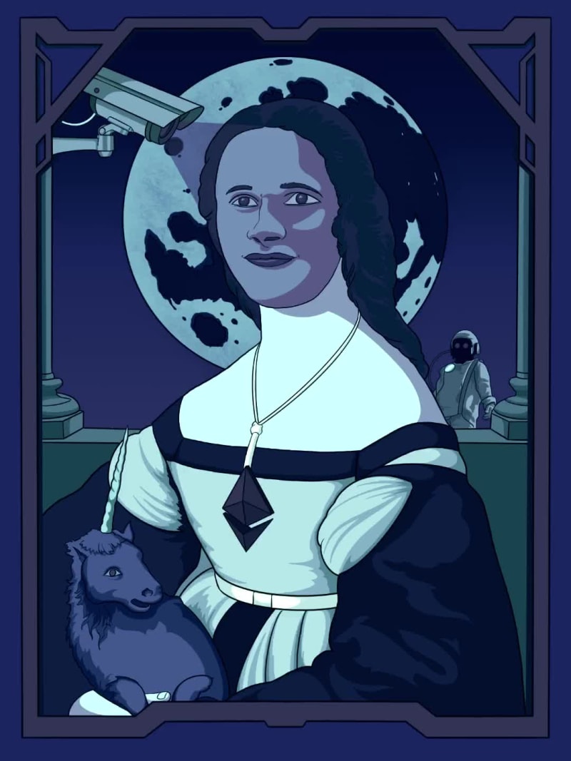 She Caught a Unicorn (Blue)