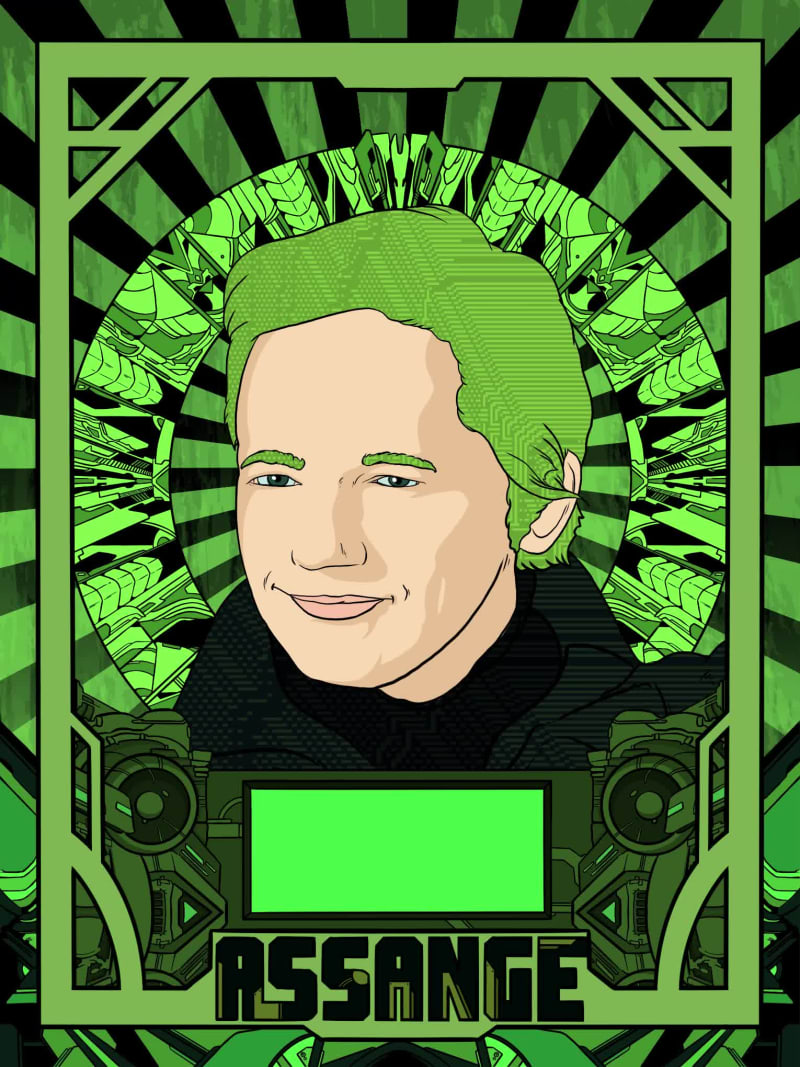 Julian Assange (Hackers Green Variant)