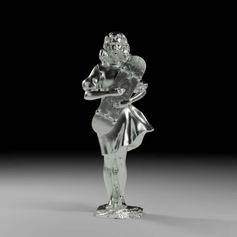 Silver Skateboard Girl