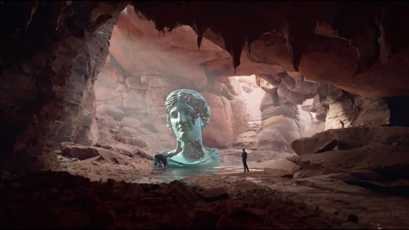 Eroding and Reforming Bust of Melpomene (Martian Day)