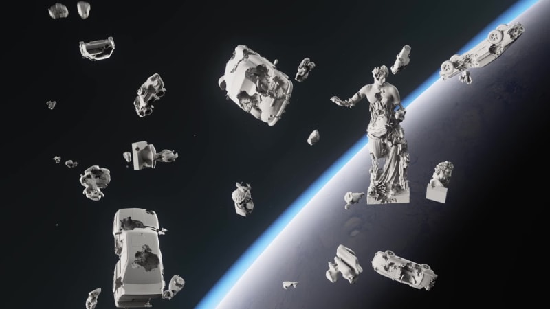 Eroding and Reforming Floating Sculptures