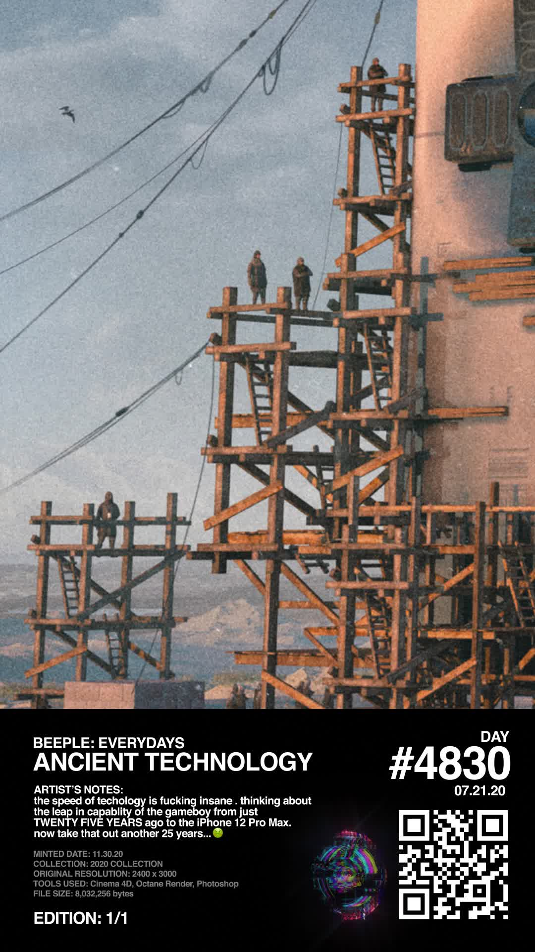 Mike Winkelmann - Beeple Round 2 - Hidden NFT (BEEPLE2)
 - ANCIENT TECHNOLOGY - NFT # 100010001