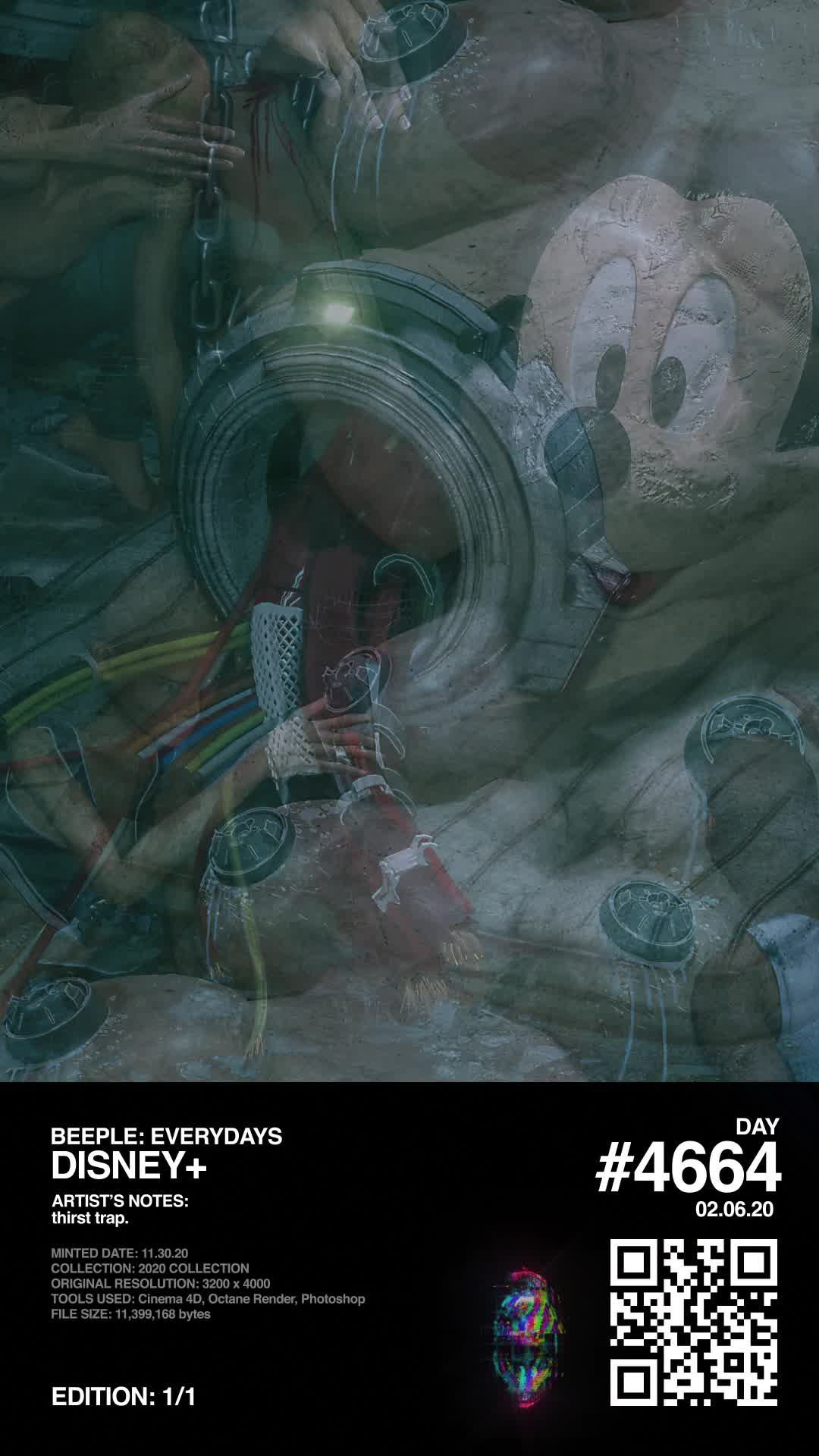 Mike Winkelmann - Beeple Round 2 - Hidden NFT (BEEPLE2)
 - DISNEY PLUS - NFT # 100040001