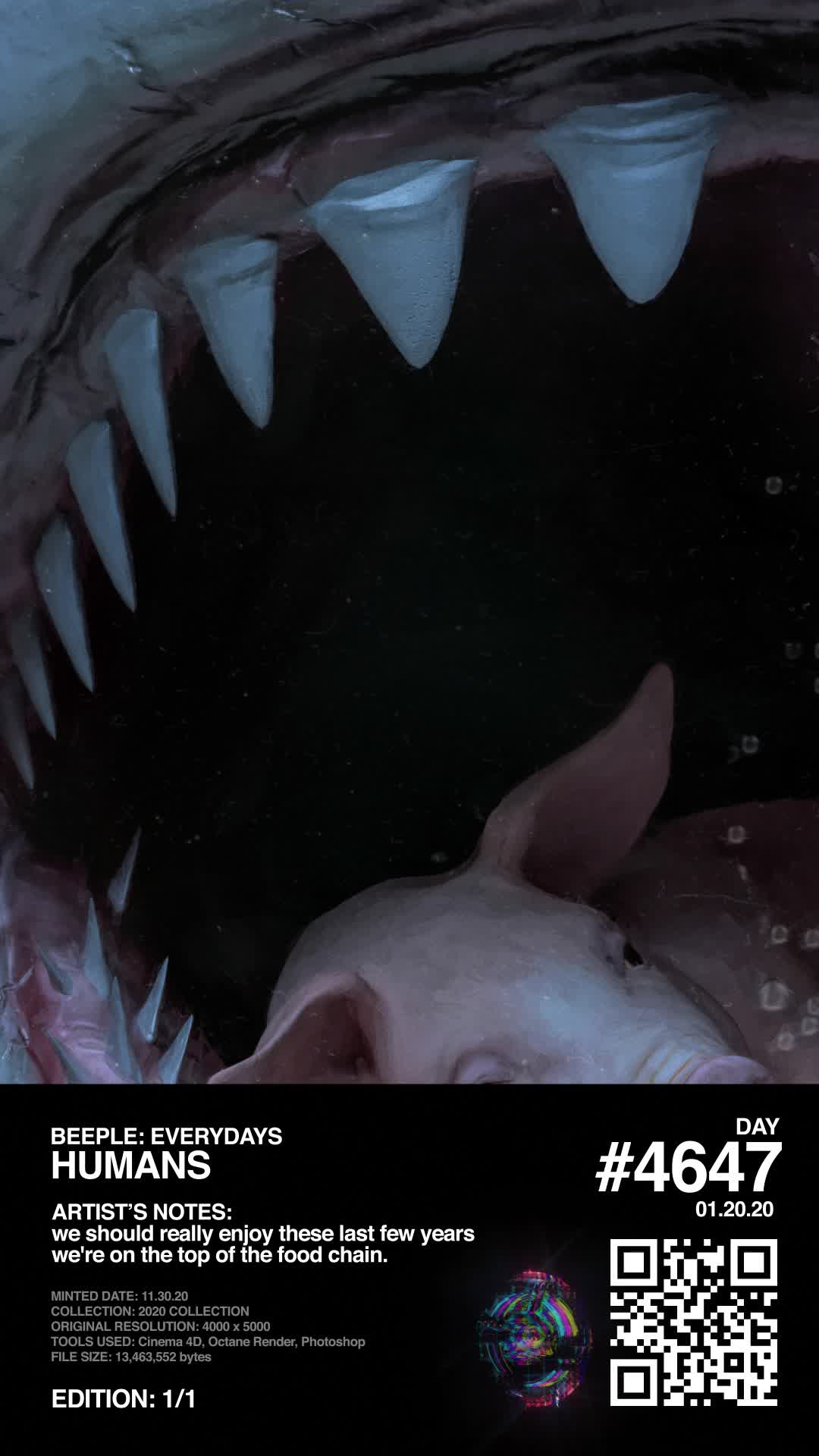 Mike Winkelmann - Beeple Round 2 - Hidden NFT (BEEPLE2)
 - HUMANS - NFT # 100080001