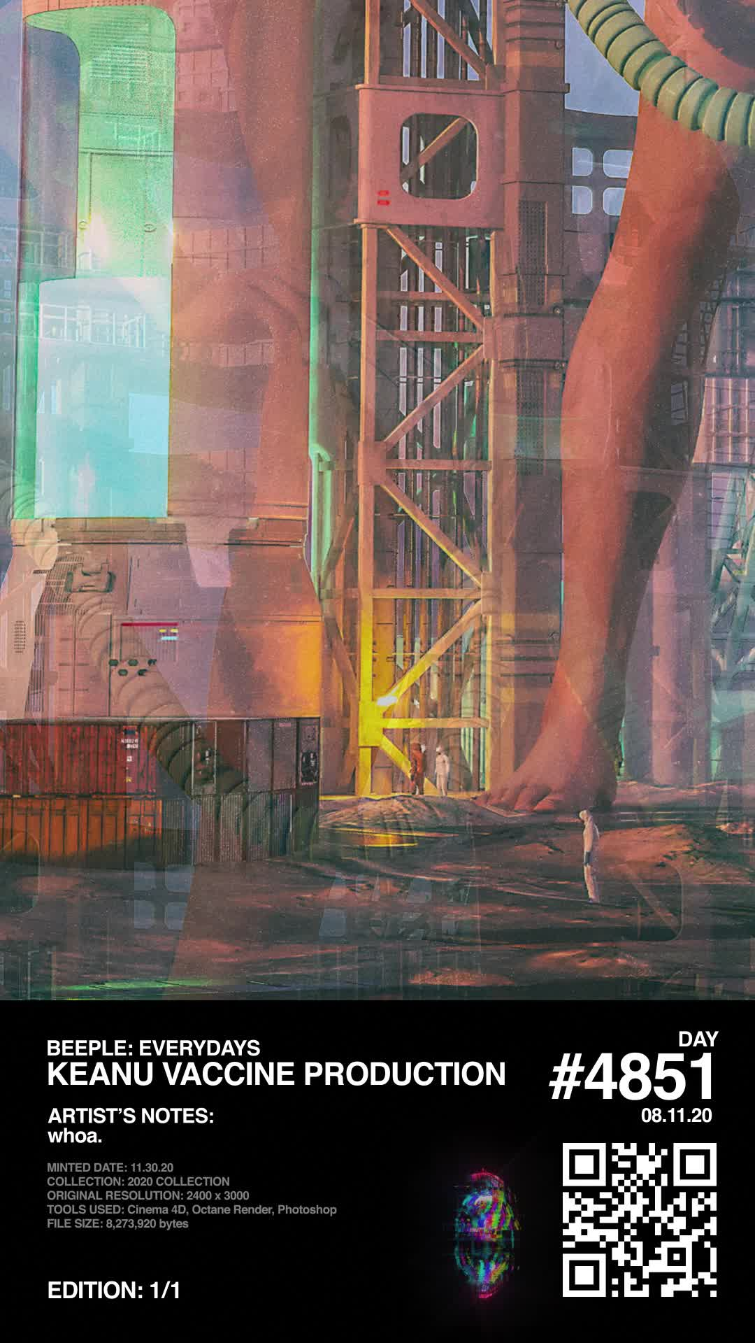 Mike Winkelmann - Beeple Round 2 - Hidden NFT (BEEPLE2)
 - KEANU VACCINE - NFT # 100110001