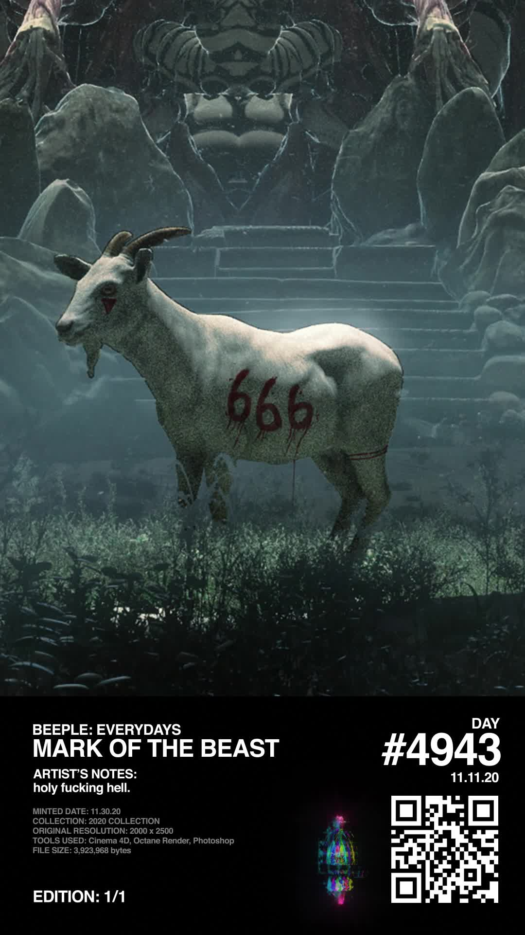 Mike Winkelmann - Beeple Round 2 - Hidden NFT (BEEPLE2)
 - MARK OF THE BEAST - NFT # 100140001